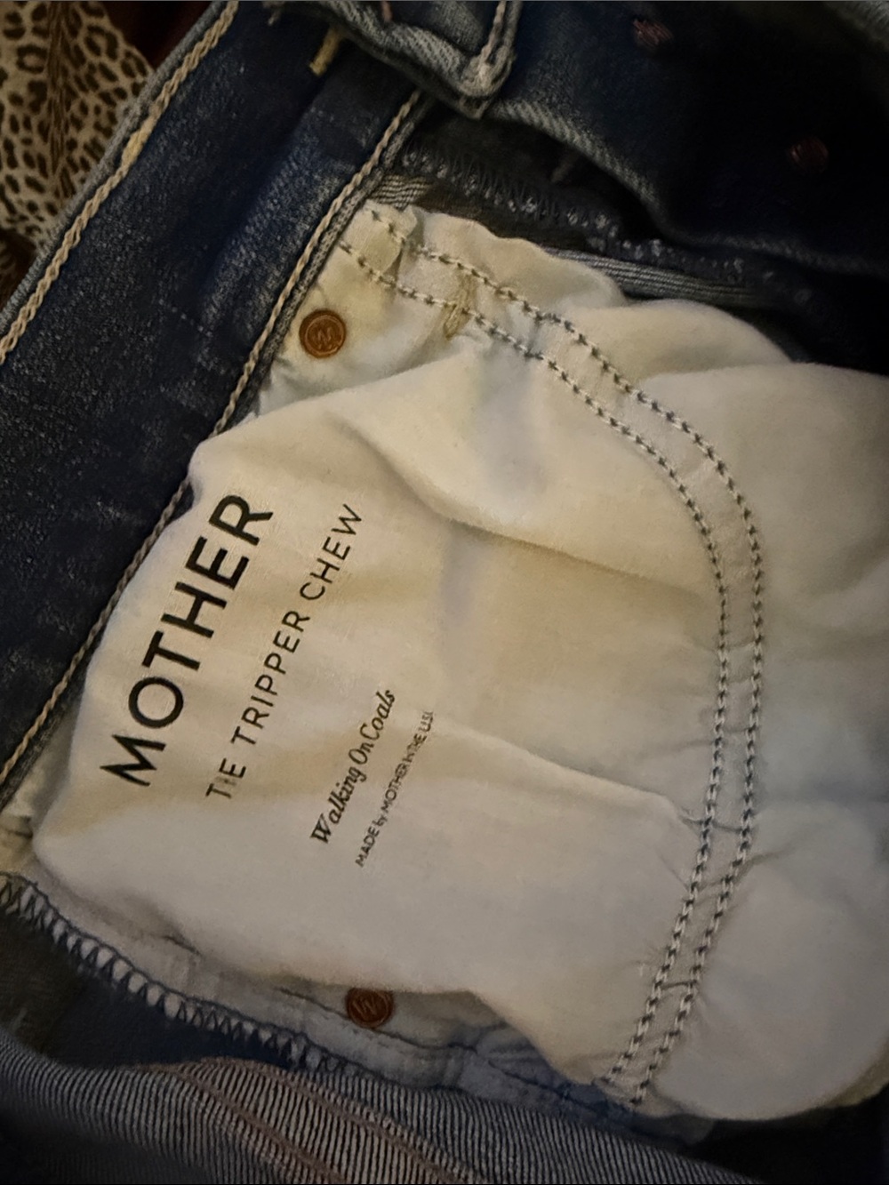 MOTHER Tie Tripper Chew Women’s Dark Blue Denim Jeans